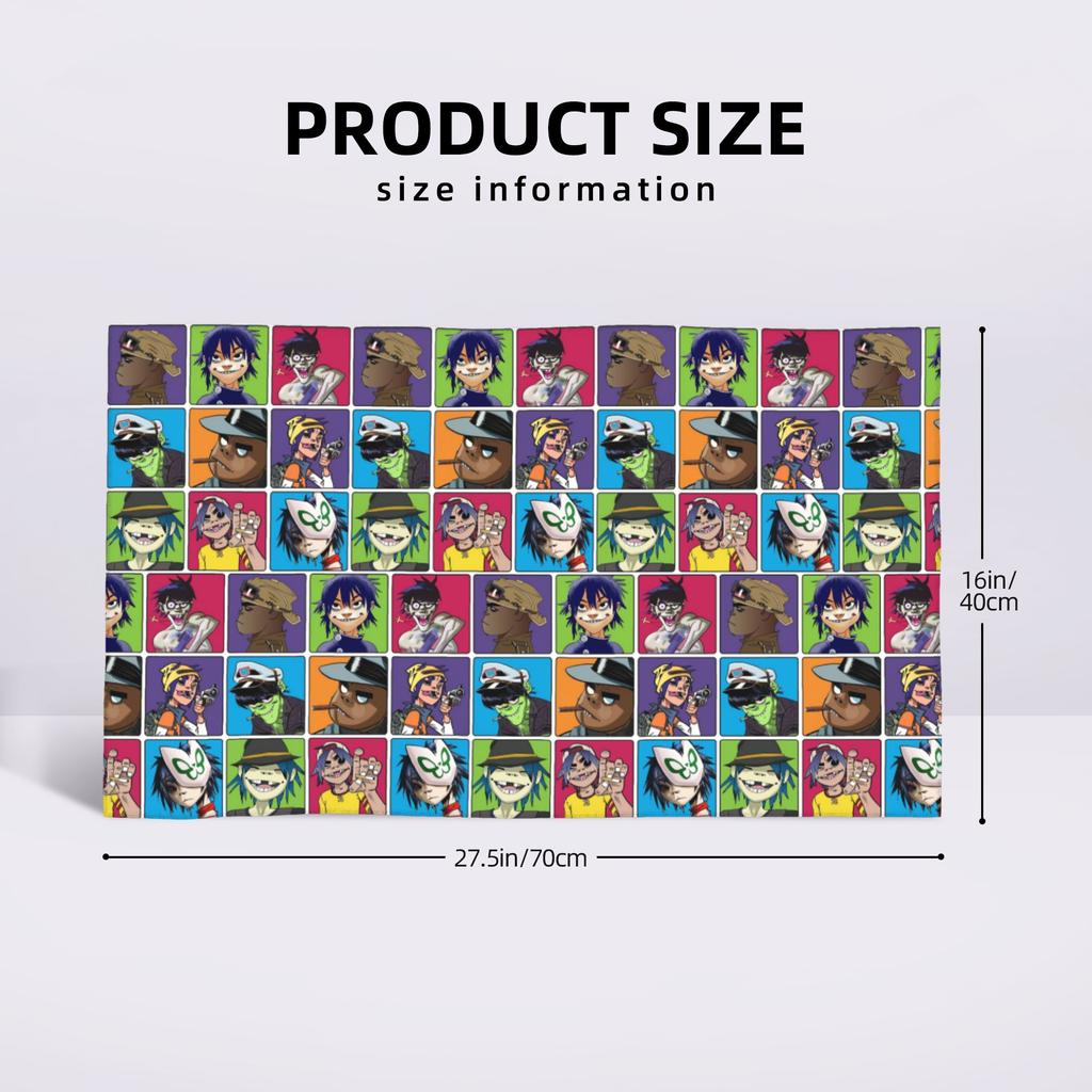 Music Band Gorillaz Soft Face Towel Quick Dry Pool Bath Cotton Towels Absorbent