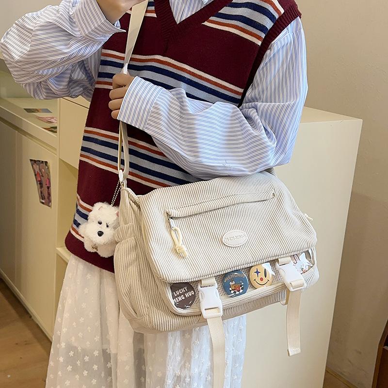 Сумка через плечо в студенческом стиле, женская сумка-мессенджер, студенческая сумка через плечо большой вместимости