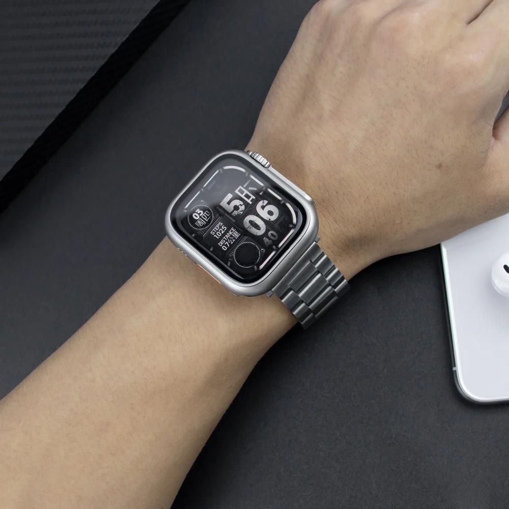 Классический переход на чехол и ремешок Ultra 2 для Apple Watch 44 мм 45 мм Металлический ремешок из нержавеющей стали для iWatch Series Series 9 Ultra2 8 7 6 SE 5 4