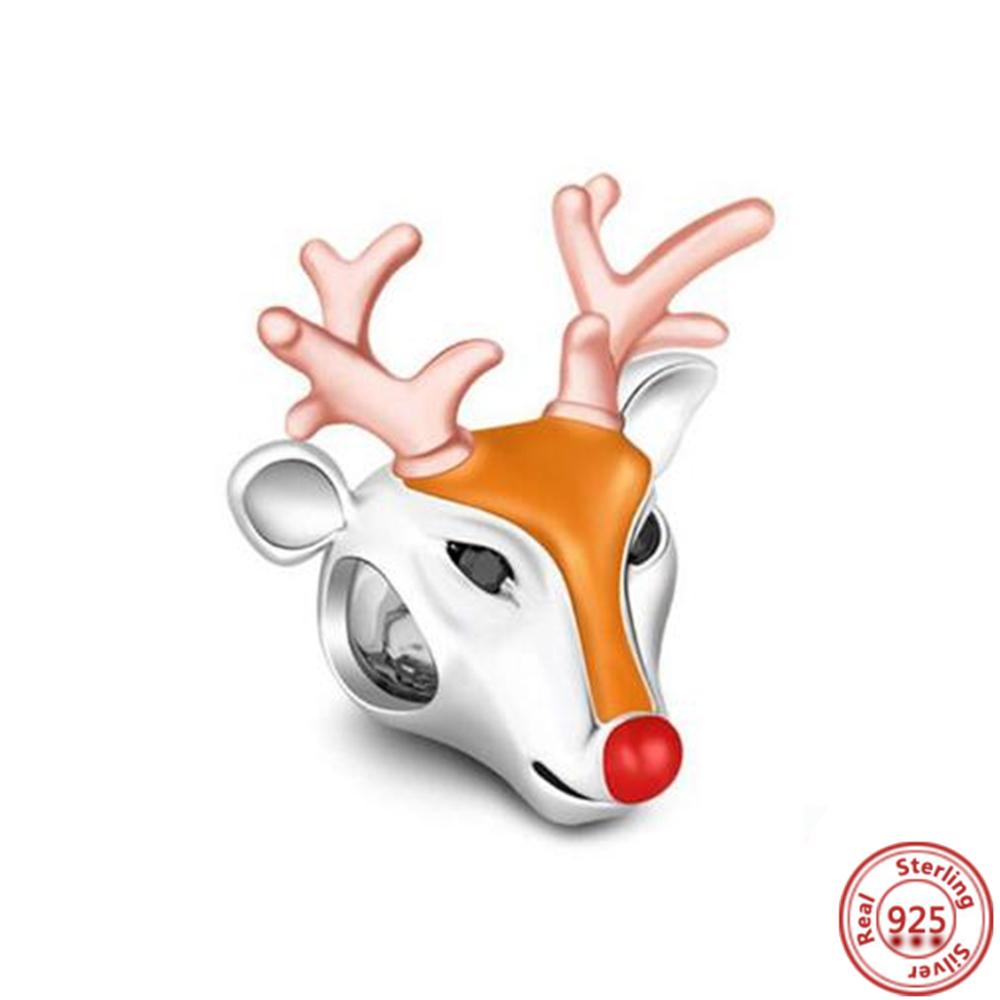 925 Серебряный Пряничный Человечек Носок Санта-Елки Подвеска Снеговик Из Бисера Подходит Оригинальный Браслет Женский Рождественские Изящные Ювелирные Изделия