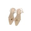 Niche Low-heeled Black One-word Strap Sandals Fairy Shoes 2025 New Summer Pointed Strap Shoes