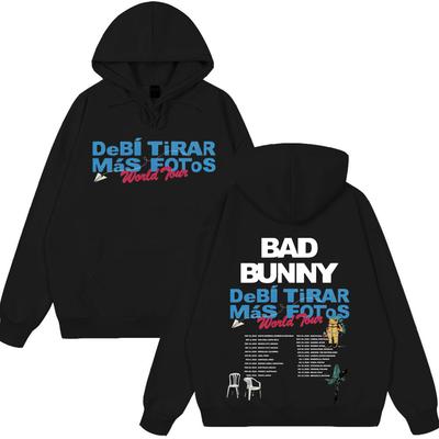 Рэпер Bad Bunny DeBi TiRAR MaS ФОТОС DTMF Всемирный тур Винтажная толстовка Новый стиль Женская парная зимняя одежда Харадзюку Свитшот Топы