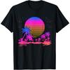 Sunset Palm Trees Retro 80s Aesthetic 90s Art Vaporwave T-Shirt