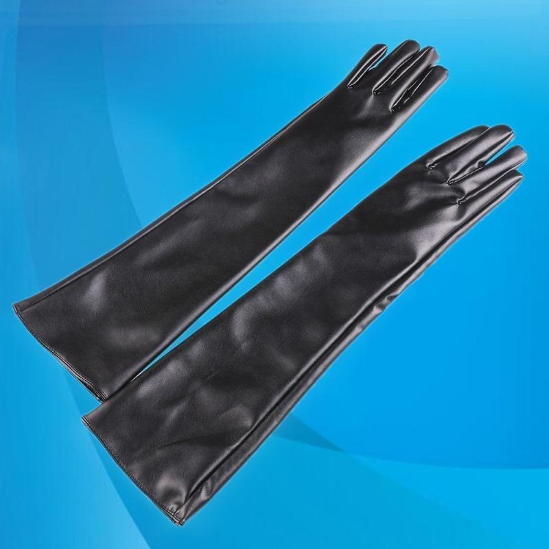 Женские кожаные перчатки Meier 50 см - модные перчатки из ПУ-кожи удлиненной длины