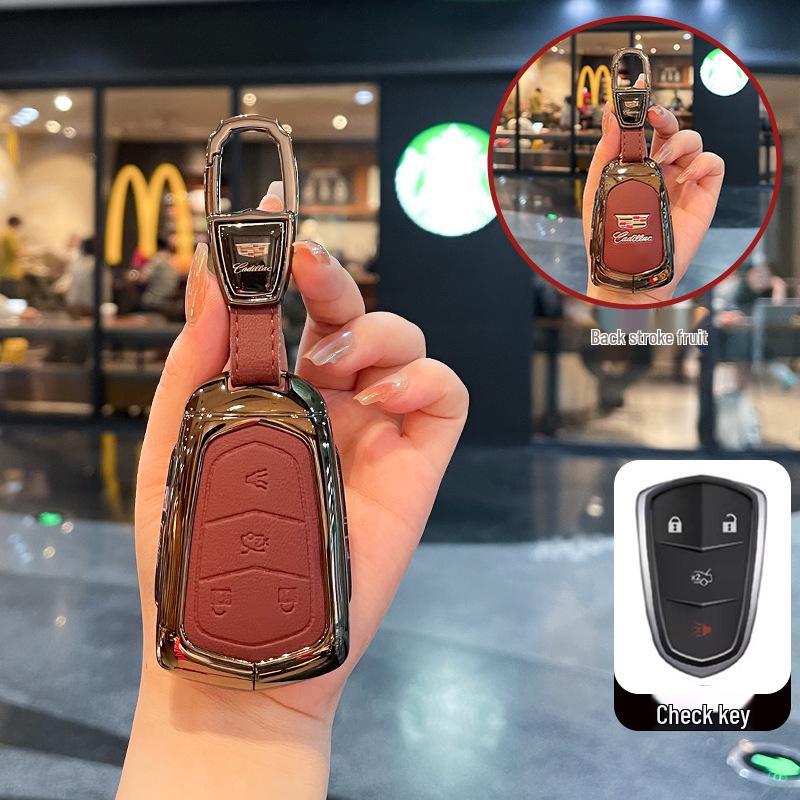2025 Cadillac XT5 Key Case: Metal Leather Shell for CT5/CT4/CT6/XT4/GT4 Models