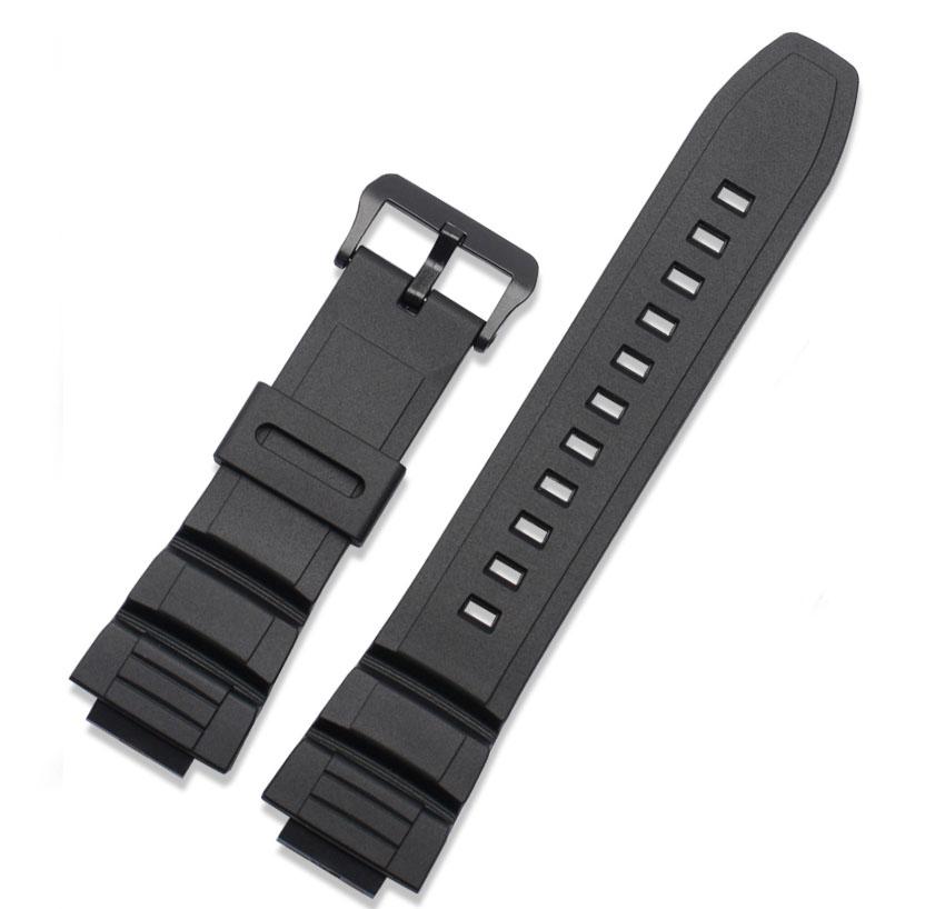 Для Casio MCW-100H/110H/W-S220/HDD-S100 WV-200/AE-2000/2100 5434 Смоляной ремешок 16 мм Аксессуары для наручных часов Мужской силиконовый ремешок для часов