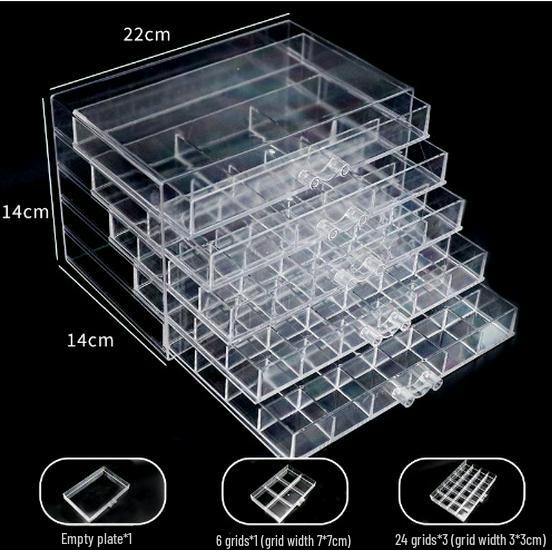 Прозрачная настольная шкатулка для хранения украшений с ящиками для сережек, колец, ожерелий, предметов дизайна ногтей и многого другого