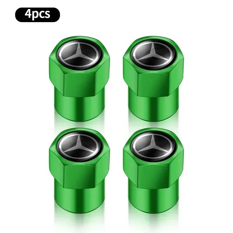 DNBF1 4pcs Car Wheel Tire Valve Caps Stem Case With Logo Auto Styling for Mercedes Benz W211 W204 W210 W203 CLA GLA Auto Accessories