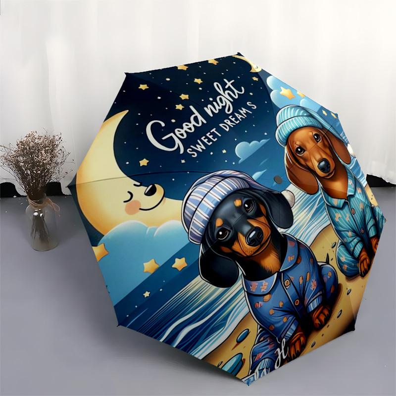 1pc Dachshund Nightwear Umbrella with Plastic Handle,Suitable for All Seasons Home Travel Outdoor UmbrellaDD499