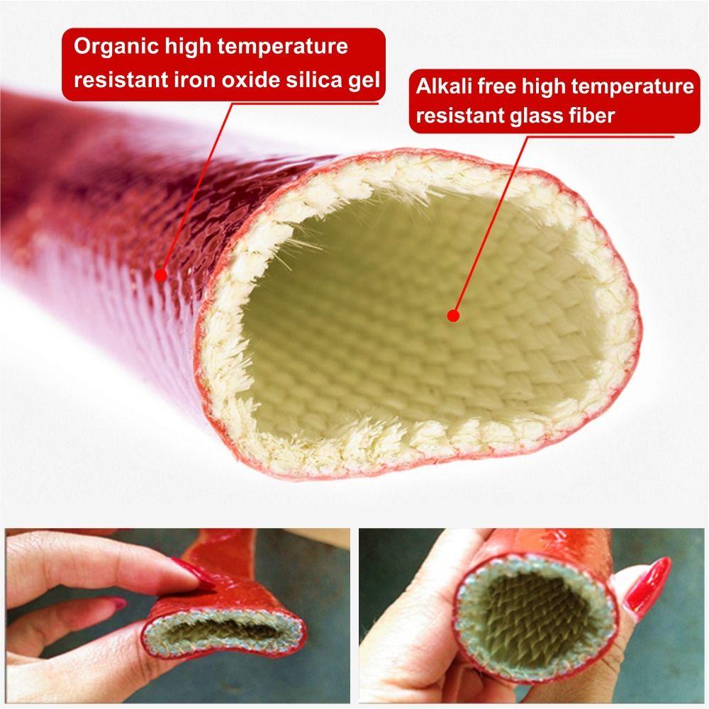1M Стекловолоконная изоляция Теплозащитная силиконовая огнестойкая термобронированная трубка Электропроводка