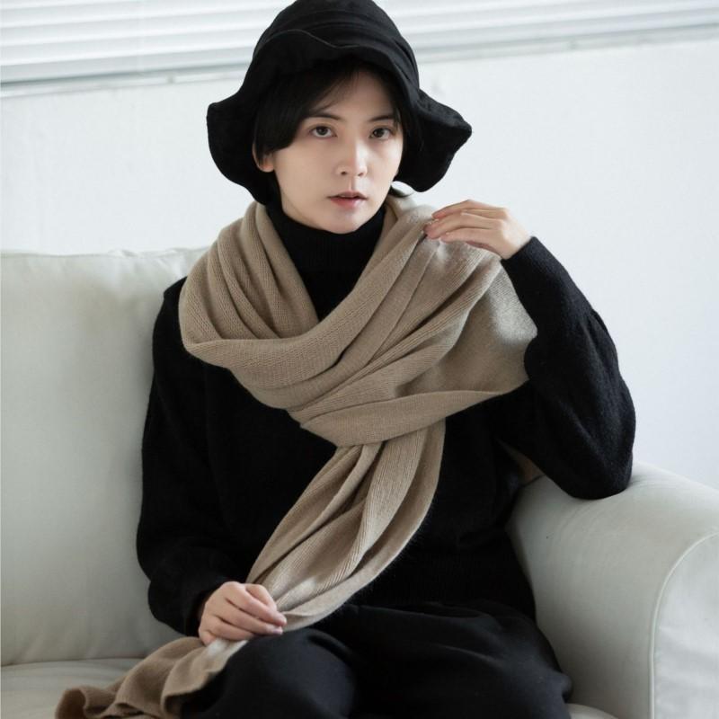Johnature Soft Solid Color Scarve Men Women Couples Necks Shawls Winter Warm Casual Scarf