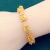 Classic Yellow Square Zircon Inlaid Bracelet