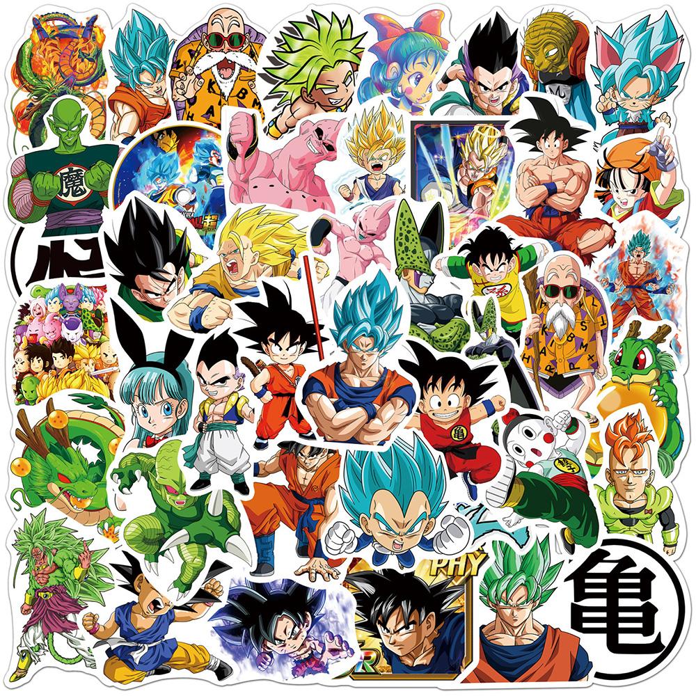 50/100 шт. Наклейки Японское Аниме Dragon Ball Крутые Мультяшные Наклейки Сон Гоку для Ноутбука, Телефона, Багажа Классическое Манга Украшение Наклейками
