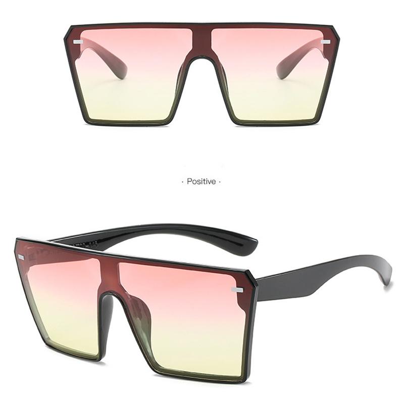 Модные большие квадратные солнцезащитные очки женские ретро-очки с плоским верхом и градиентом мужские солнцезащитные очки женские