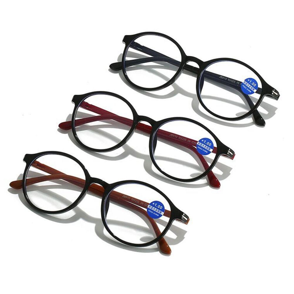 Spring Hinge Readers Reading Glasses Presbyopia Eyeglasses Anti-blue Light Glasses Oval Frame