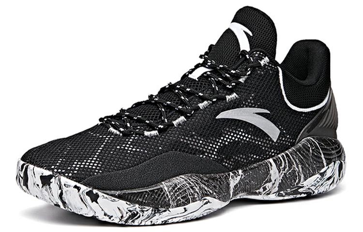 Men's Sneakers Anta Cushioning, Wear Resistant Low top Basketball Shoes Men's Black