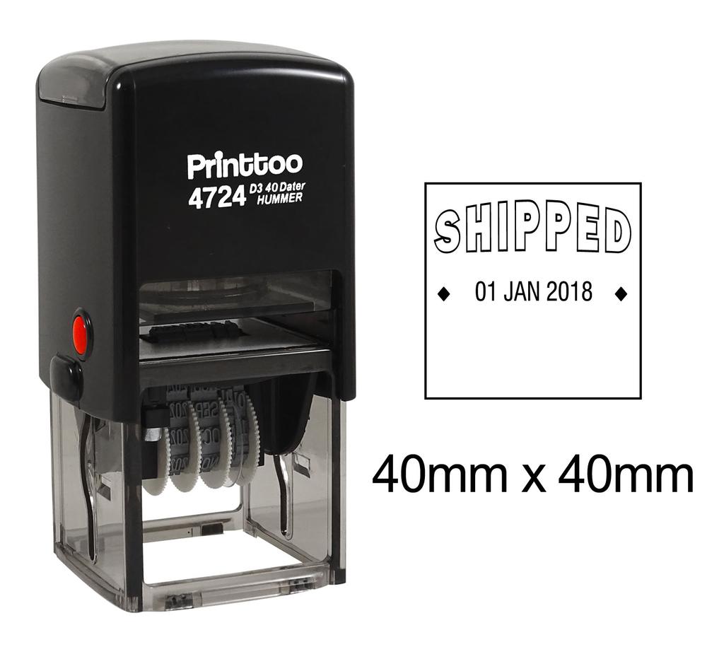 Printtoo Dater Stamp Self Inking With Shipped Text Office Stationery Date Rubber