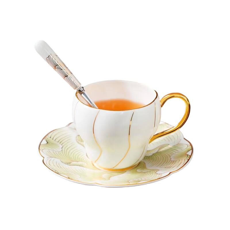 Auratic Magnolia 3-Piece Ceramic Coffee Cup & Saucer Set