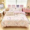 Новый набор постельного белья Sanrio Hello Kitty Двуспальный Мягкое покрывало на одеяло с наволочкой Милое мультяшное постельное белье для комнаты общежития девочек