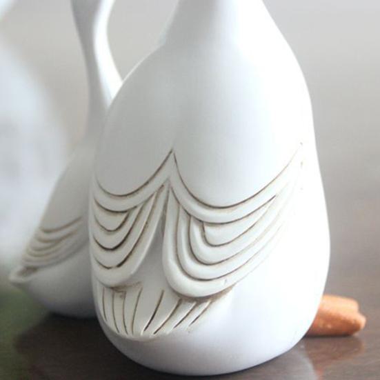 Статуэтка из смолы «Утка-мать, дитя», скульптура «Белая утка», украшение для дома и улицы, семья уток