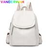 White Women Backpack Female Leather Backpacks Ladies Sac A Dos School Bags for Girls Large Capacity Travel Back Pack Rucksacks