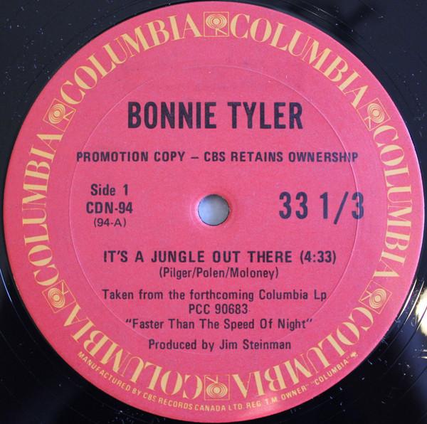 12-дюймовая пластинка BONNIE TYLER Its A Jungle Out There CDN94 Columbia 1983 Канада Рок Б/у