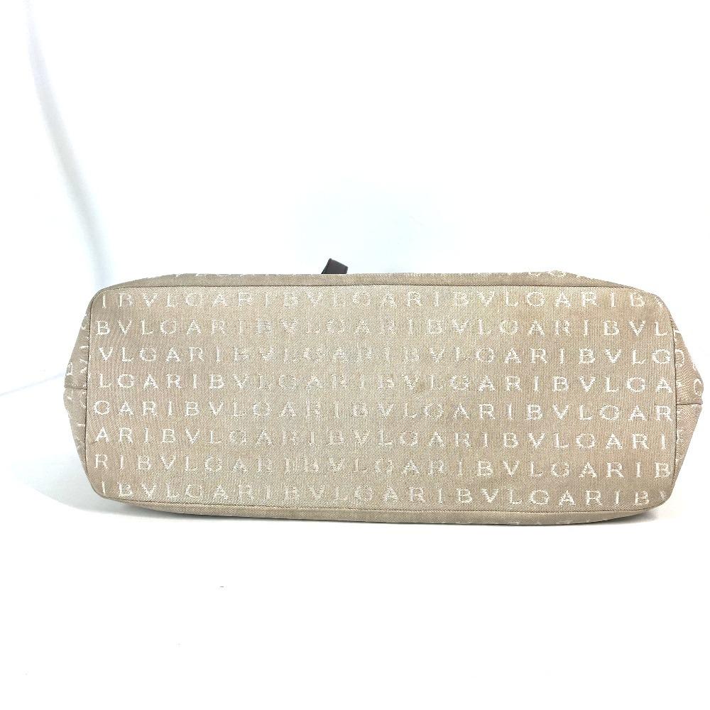 BVLGARI Logo mania Bag Shoulder Bag Tote Bag Canvas/Leather Beige