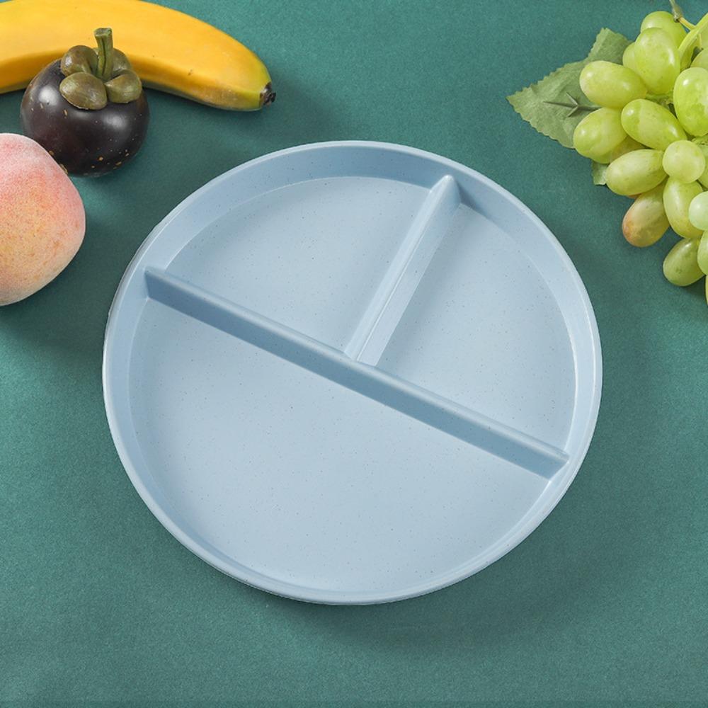 3 сетки, круглая разделенная тарелка, многоразовая тарелка с отделением, кухонная посуда, поднос для еды, завтрак