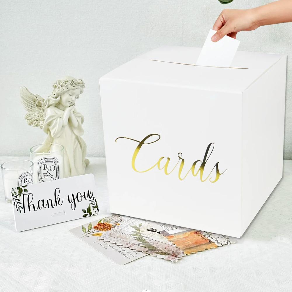 White Black Gift Card Box Blessing Voting Card Box Receiving Box Party Wedding Decorations