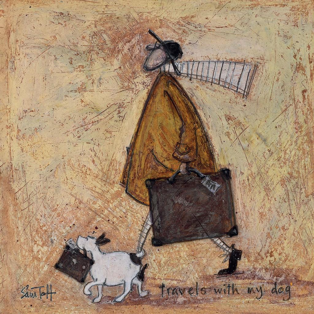 Sam Toft Деревянная табличка «Путешествие с собакой»