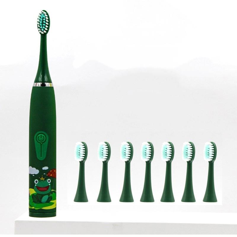Милая детская электрическая зубная щетка Портативная ультразвуковая перезаряжаемая зубная щетка с мягкой щетиной Мультяшная зубная щетка Водонепроницаемая и умная