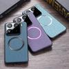 Магнитный кожаный чехол Magsafe для Xiaomi 15 Pro Mi 15 14T Pro 14 Ultra Xiaomi14T Тканевая крышка для беспроводной зарядки