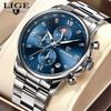 Новые модные мужские часы светящиеся водонепроницаемые мужские кварцевые часы из нержавеющей стали