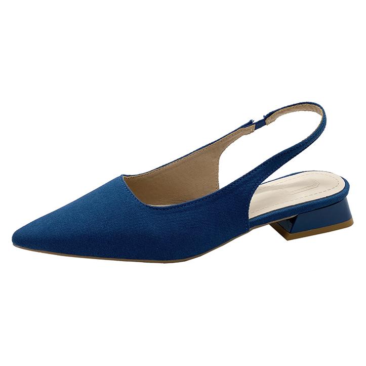 Модные женские сандалии 2024 года, новые модные сандалии Baotou, простые однотонные элегантные с острым носком, женские туфли на низком каблуке для вечеринок, Zapatos