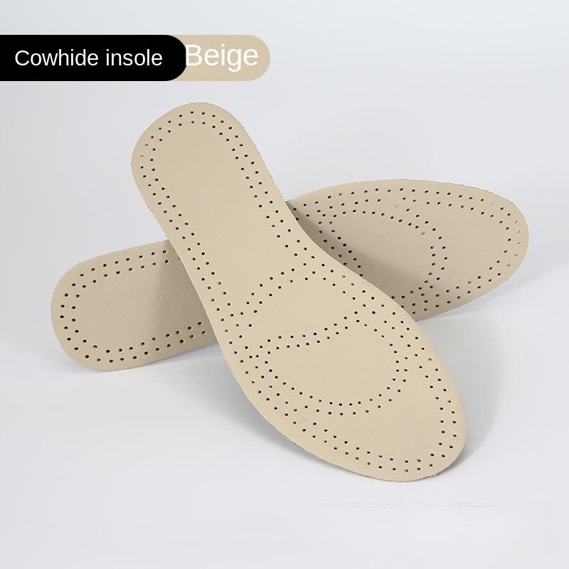 Factory Direct Supply Summer Cowhide Insole Deodorant Shock Pad Top Layer Cowhide Leather Latex Insole Unisex Shoes Accessories