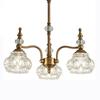 Vintage Gold Glass Chandelier with Matte Brushed Antique Bronze Finish