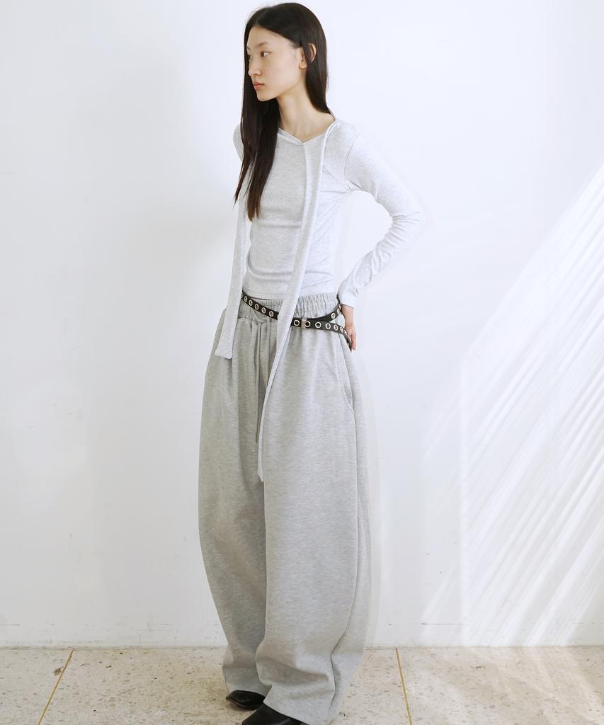 PROVO Scarf Long Sleeve T-Shirt / Gray