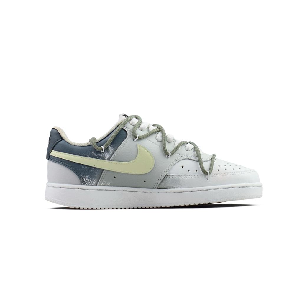 Nike Court Vision 1 Cushioning Low top Skateboard Shoes Unisex White Green DH3158-101(Team462-)