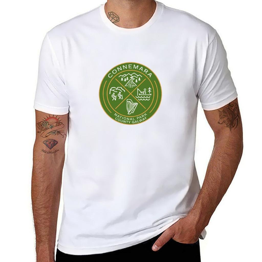 Connemara National Park Ireland Heraldic Logo Tshirt Holiday Casual Short Sleeve Top