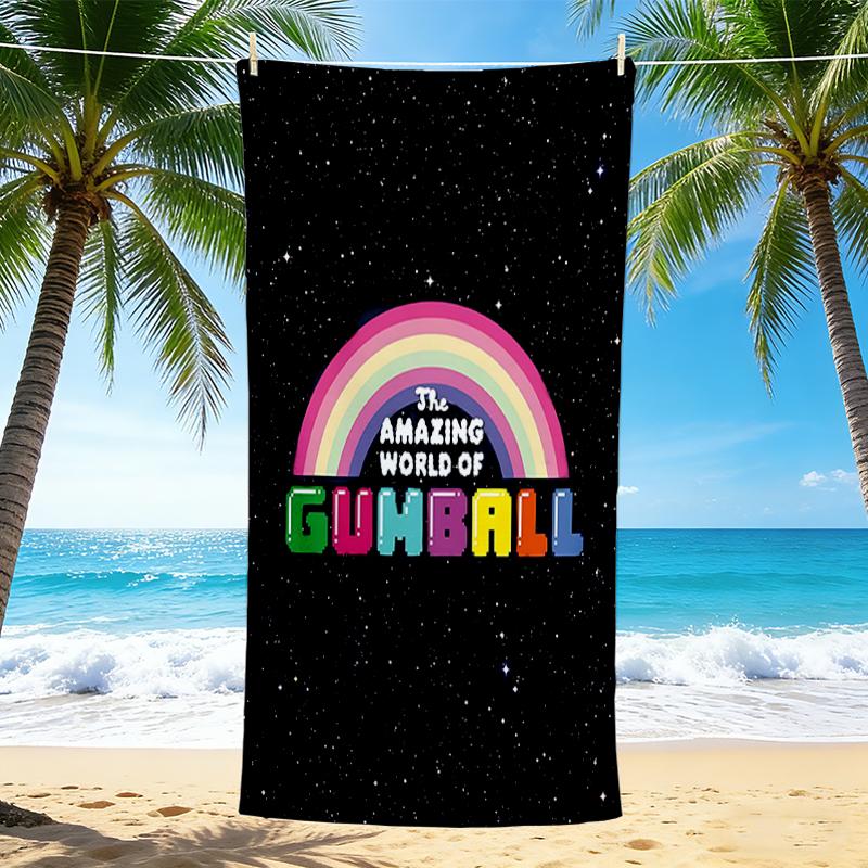 1Pc Gumball'S Cosmic Adventure Beach Towel, Quick Dry, Multi-Use for Beach Pool Gym Yoga Home Travel, Christmas, Halloween, Xmas Gift M929256