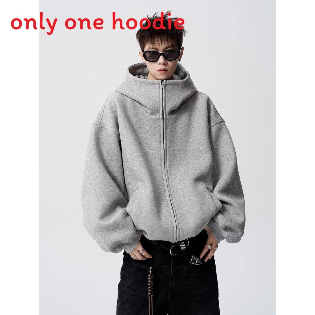College Style Hooded Zipper Jacket For Men With Cotton Blend Fabric Casual Streetwear Teenagers