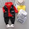 Kids' European & American Autumn Hooded 3-Piece Set: Colorful Boys' Hoodie, Sweater, and Pants