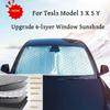For Tesla Model 3 Front Windshield Sunshade 6-Layer Upgraded Y S X Sunshade Automatic Block Summer Sunscreen Heat Shield Cover