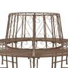 Tree Bench 8 Seat Capacity Ø 160 x 89 cm Antique Brown Steel Round