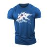 Летняя 3D-печать Untamed Wolf Red Eyes Drip Gym Cotton Casual Men Short Sleeves Man Tough Guy T-Shirt