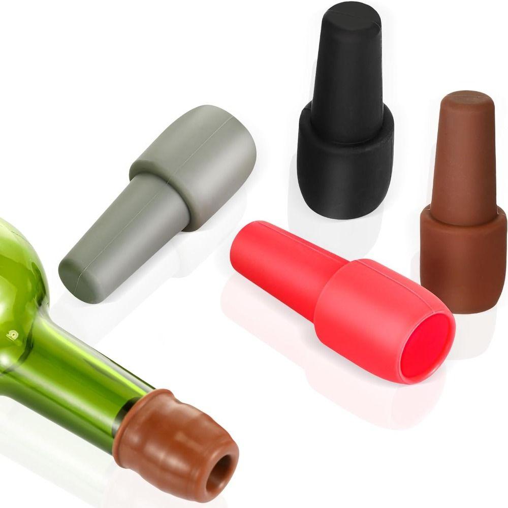 6Pcs Multicolor Silicone Wine Stoppers Reusable Beverage Sealer Wine Bottle Sealer  Sparkling Wine