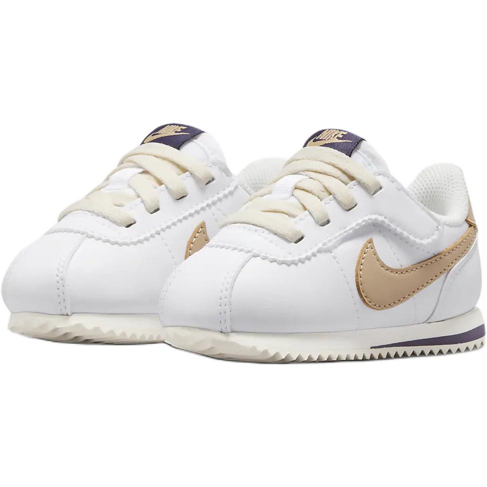 Nike Cortez EasyOn Slip Resistant Abrasion Resistant Low top Toddler Shoes White Gold Infant And Toddler DM0952-109