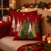 Рождественская клетчатая наволочка Рождественская елка Наволочка со скрытой молнией Клетчатая наволочка для праздничного домашнего декора в стиле фермерского дома