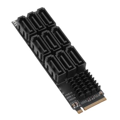 Адаптер M.2 Nvme M Key PCIE3.0 X2 на 9 портов Serial ATA 3.0 Карта расширения для жесткого диска