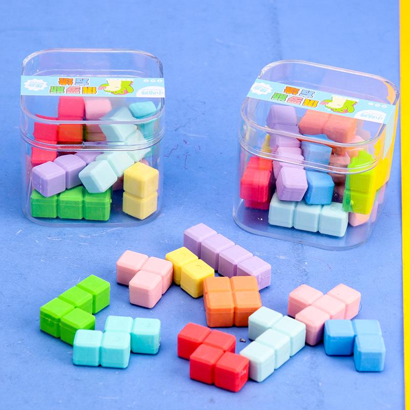 Creative Tetris Building Block Erasers for Kids - Fun Educational DIY Set